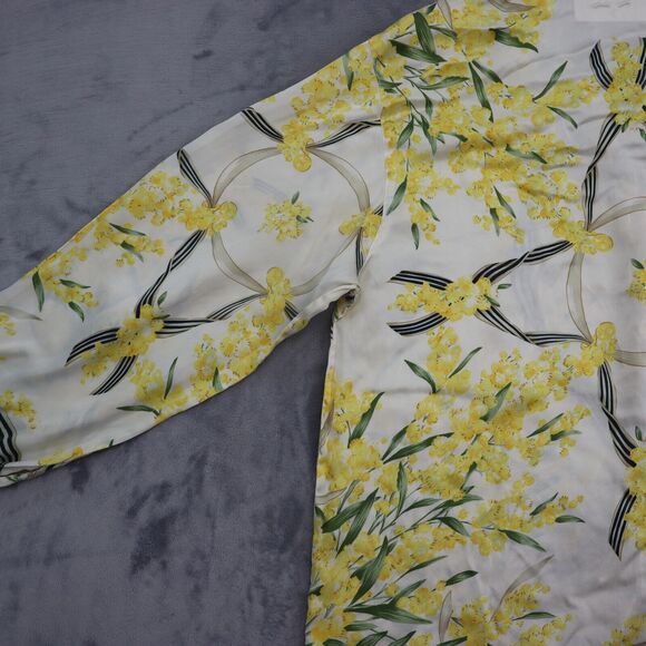 CQY Shirt Womens XL Multicolor Long Sleeve Collared Tropical Button Up - Picture 13 of 16